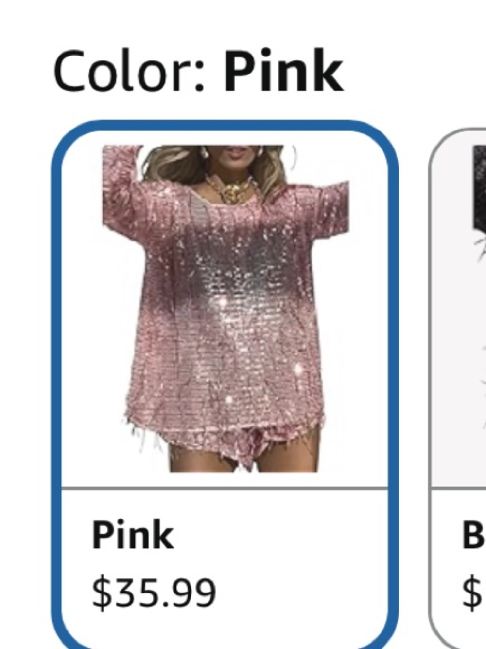 Shimmering Pink Sequin Fringe Top